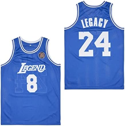 Legenda 8 Legacy24 Muška legenda 8 24 košarkaški dres, 90-ih hip hop sportske košulje za muškarce