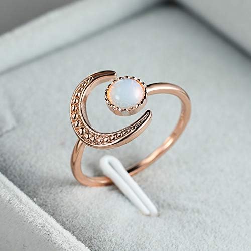 2023 Novi prsten Moon Podesivi cirkon srebrni prsten za angažman žene mladeni vintage prstenovi prsten cvijet