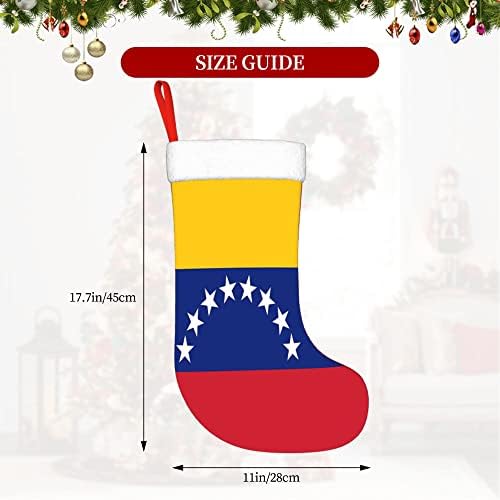 QG ZZX Božićne čarape sa bijelim super mekom plišane manžetne Venezuela Zastava Xmas Božićne