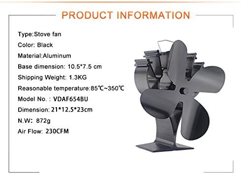 VODA novo nadogradnja 4 oštrice peći na toplotni pogon Eko ventilator sa magnetnim termometrom za