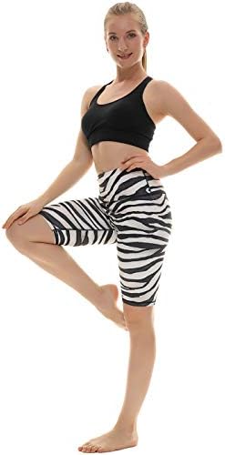 Mint Lilac ženski vježbanje visokog struka tiskane joge kratke hlače Atletic srednje dužine