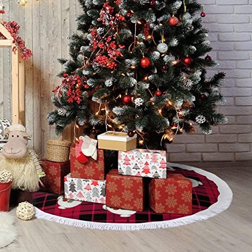 Božićna suknja božićna plairana božićna prostirka s tasselom 30 Snowflake Xmas Tree suknje Santa Claus Tree Base Mat za odmor u zatvorenom dijelu vanjske dekora Stranke Xmas