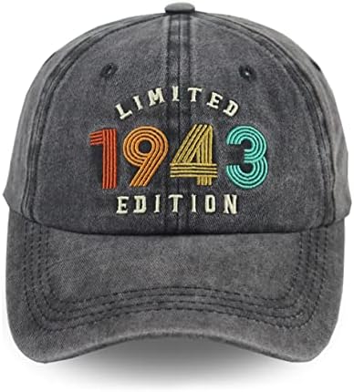 Tako sretan što sam 80 dana danas bejzbol kapa za žene muškarce, podesivo opran izvezeni vintage retro klasični pamučni šešir