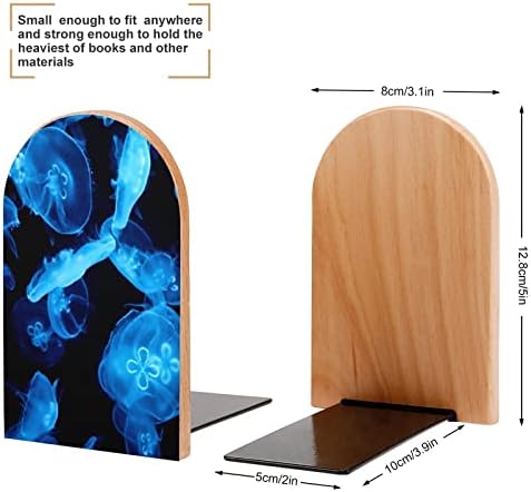 Vodene Meduze drvene Bookends trendi dekorativni stalak za knjige za kućne i kancelarijske Police Set od 2