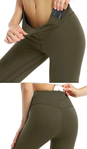 VOEONS pantalone za jogu za žene visokog struka za kontrolu stomaka Spandex vježbajte atletske helanke sa džepovima