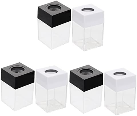 Abaodam obojene spajalice 6 kom držač školski Organizator papir kućni sto za kvadratni magnetni kancelarijski dozator bijeli držači kopča Cilp prozirni kontejneri crna i prozirna posuda