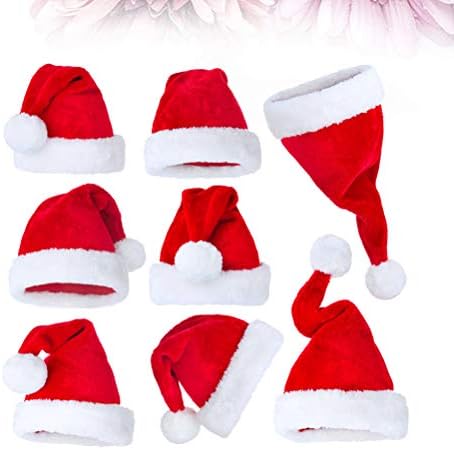 ABOOFAN 6kom meke pliš Santa Claus kapa zgusnuti Božić kape za odrasle Santa kape Headdress dekoracije