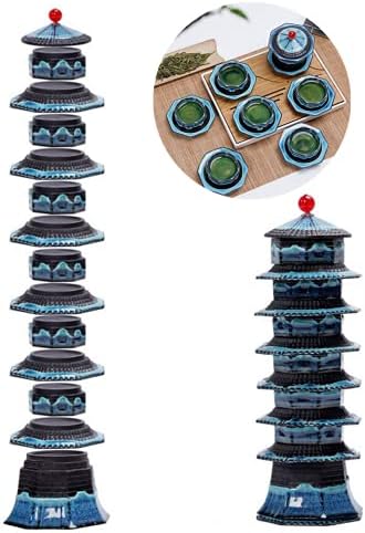 Cmennao Gaiwan servis čaja od 6, prenosivi kula u obliku skladištenog čaja Kineski kungfu Tea setovi sa oktagonom čašicama i tanjurima