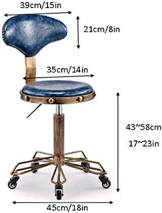 Ergonomska stolica na točkovima，naslon stolice sa zelenim sjedištem od sintetičke kože Pu，Podesiva visina 43-58 cm，podržana težina 160 Kg，terapeutska Sedlasta stolica sa naslonom za frizerski manikir tetovaža T