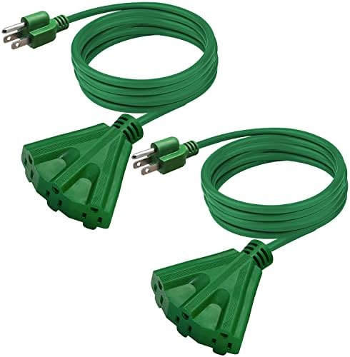 2 pakovanje - Kasonic 10 FT produžni kabel sa 3 utičnica, ul, 16/3 SJTW, 3-žica uzemljena, 13A 125V