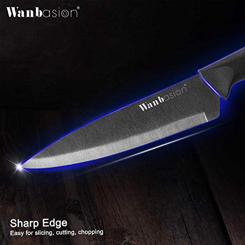Wanbasion mramorni Crni kuhinjski nož set blok, kuhinjski nož Set blok Drvo, profesionalni kuhinjski nož set blok sa Oštrilom za nož