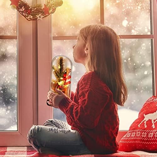 Migvela Christmact ukras svjetlosnih poklona, ​​umjetno stablo s šarenim LED svjetlom traje ljubav u staklenoj kupoli, najbolje prisutno za žene Nova godina, rođendan, poklone, prijatelji