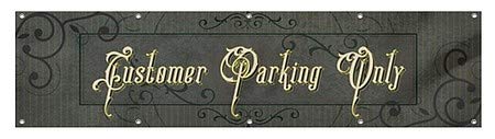 CGsignLab | Parking za kupce -Victorian Okvir Teški vanjski vinilni transparent | 8'x2 '