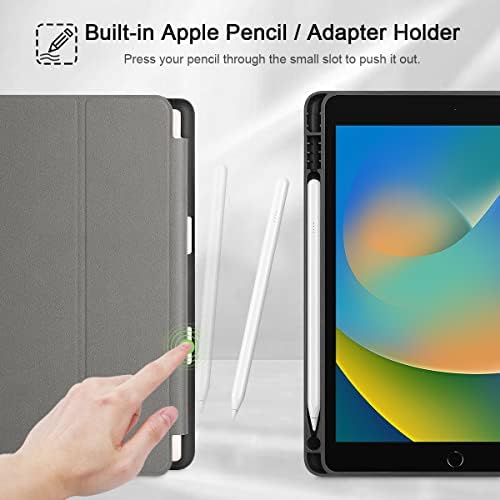 Mektorn Dizajniran iPad 10.2 Slučaj 9. Gen / 8. Gen / 7. gen sa držačem olovke, tanko postolje Hard Back Shell Magnetic Smart Cover, Automatsko buđenje / spavanje za iPad 10,2 inča, sjajne cvijeće grančice