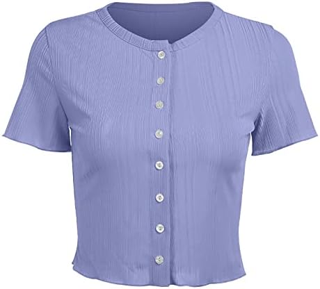 Ženski džemperi proljeće 2022. pletena majica pletene majice kratkih rukava s kratkim rukavima, majica u stihu struka