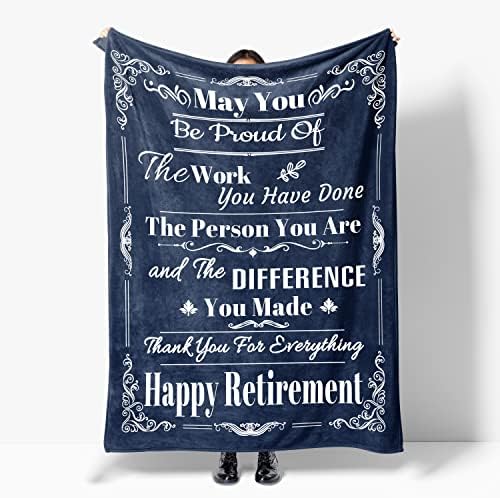 TBUWHZU Pokloni za penziju za muškarce, sretan penzioniran poklon pokrivač, smiješni umirovljeni pokloni za suradnice mens, zbogom pokloni, odlazak poklon za suradnike, suradnik napuštajući poklon pokrivač, 60x50in