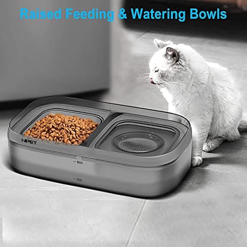 Dvokrevetna posuda za vodu za kućne ljubimce, 68oz / 2L dvostruka nagnuta zdjela za hranu za hranu i vodu sa