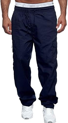 Miashui Muški rad Multi-džepni muške hlače kombinezone ravno-noga hlače Sportske fitness muške teretne