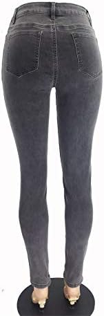 Andongnywell ženske mršave rastezanje visokog struka traperice traperice slim fit traper hlače sa dugmetom sa patentnim zatvaračem