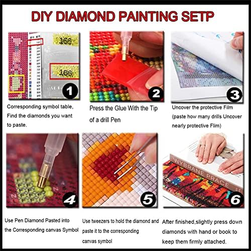 DIY 5D dijamantski Setovi za farbanje za odrasle, 5 kompleta/komada dijamantskog vezenja puna bušilica kristalni