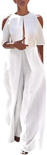KCJGIKPOK TUMPUTSKE DAME LJETNO Čvrsta boja modni kombinezon sa ramena na ležernim kombinezon Plus size Jumpsuits