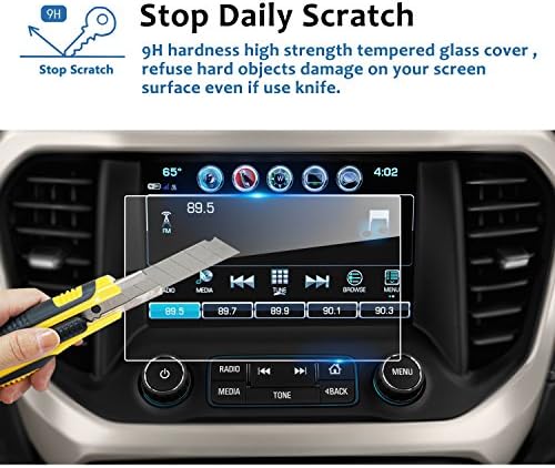 LFOTPP 2017-2020 2021 2022 GMC Acadia 8-inčni IntelliLink zaštitnik ekrana za navigaciju automobila, prozirno kaljeno staklo Infotainment ekran u sredini ekrana osetljivog na dodir 8-inčni