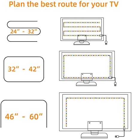 Aldstrip TV pozadinsko osvjetljenje, RGB LED trake za TV, USB Bias rasvjeta, za 24-60 inčni PC,