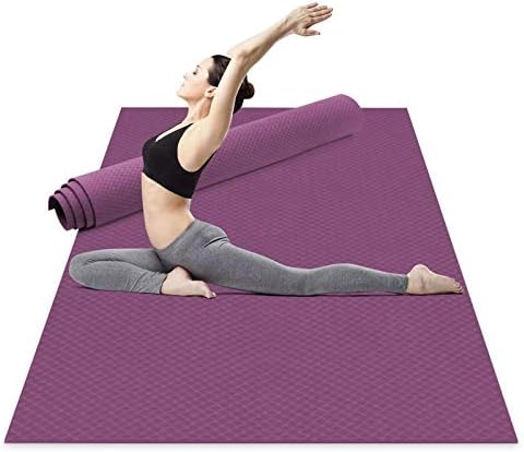 Paket Odoland - 2 predmeta 5 paketa Povucite opsežne trake otpornosti na trake i velika joga mat 72 '' x 48 '' x6mm za pilates rastezanje kućne teretane, ljubičasta