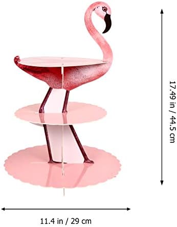 Amosfun Zlatni Stalak Za Torte Stalak Za Torte Papir Flamingo Dizajniran Stalak Za Torte Držač Stalka