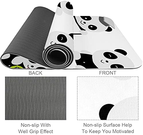 Siebzeh Pandas Premium Thick Yoga Mat Eco Friendly Rubber Health & amp; fitnes non Slip Mat za sve vrste vježbe joge i pilatesa