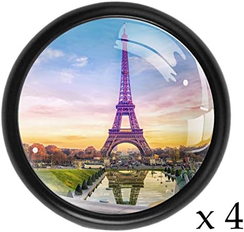 Lagerery komoda dugmad Eiffelov toranj Gradska fioka dugmad Crystal Glass dugmad 4kom okrugla dugmad dizajnirana