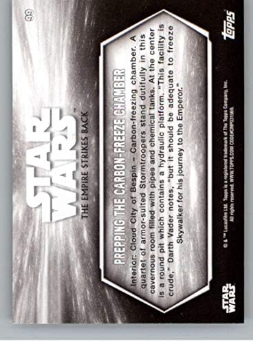 2019 TOPPS Star Wars Empire Strikes Back Crno-bijela # 99 Pripremanje komore zamrzavanja ugljenika Lando Calrissian / Boba Fe Trgovačka kartica
