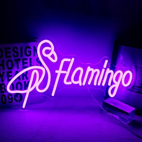 Wanxing Flamingo neonski znak ljubičasti Led neonski znakovi za zidni dekor USB napajan Flamingos šablonom i slovima neonska svjetla za svadbene događaje prozor spavaće sobe dnevni boravak Zidna dekoracija za zabave neonsko svjetlo