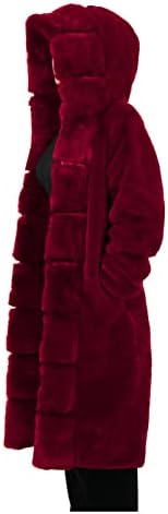 HtHLVMD ženski debeli krzneni kaput veliki kapuljač sa kapuljačom zimski kaput dugih rukava m-5xl jakna