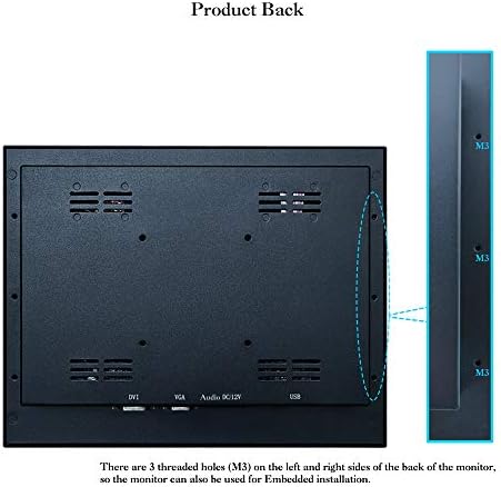 iChawk W121MT-DR1/ 12.1 inč 800x600 4:3 pozitivni ekran metalna školjka DVI VGA dvostruki Video ulaz USB Port četverožični otporni dodirni LCD ekran monitor PC ekran za medicinsku industrijsku opremu
