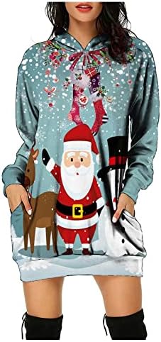Prdecexlu Tunic Božićni dugi rukav Loungewebroward Pulover za žene Ležerne prilike sa kapuljačom