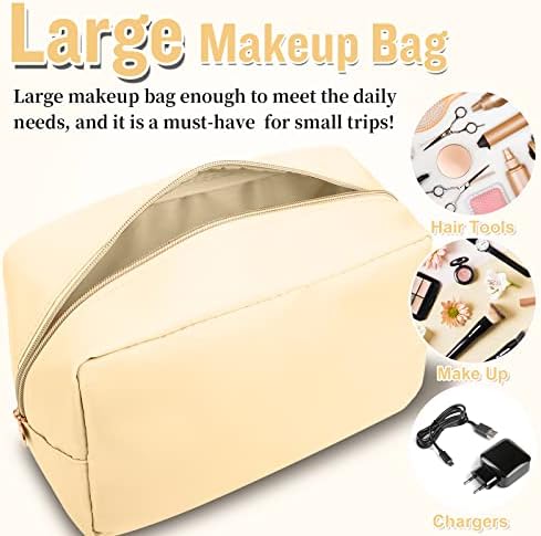 Najlonska veličina torba za šminku za žene, preppy velika šminka torbica slatka kozmetička patentna