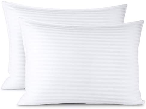 Clara Clark Jastuci za spavanje, dolje Alternativni jastuci King veličine set od 2, pamučni jastuk navlake s policijskim punjenjem, mekim jastukom za spavanje, bijelo