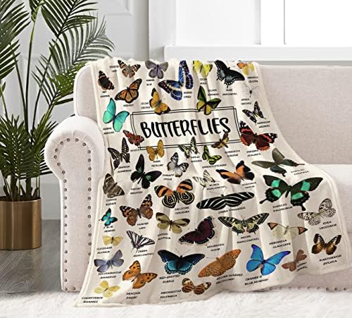 Blaket leptir za muške žene, ultra mekani kauč za bacanje leptira za ljubitelje leptira, lagane ugodne odrasle