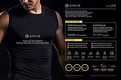 ATHLIO 2 ili 3 Paket muške UPF 50+ Mock duge rukave kompresije košulje, Atletski trening Shirt, Vodeni