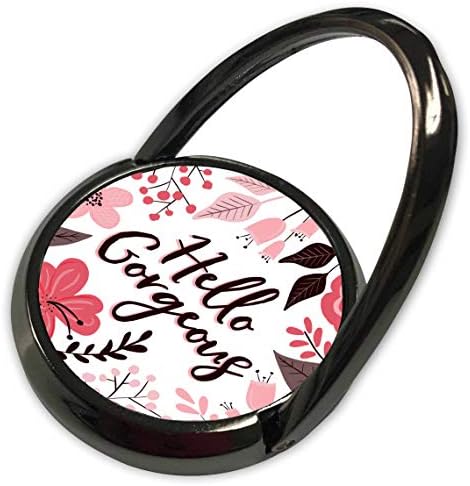 3Droza Janna Salak Dizajn cvjetne fraze - Hello prekrasno - Prilično ružičasti cvjetni - telefonski prsten