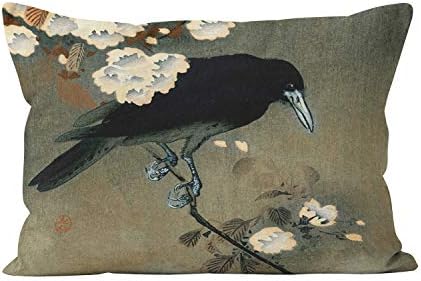 Gygarden je vrana i cvijet od ohare koson vintage ljepota skriveni patentni zatvarač kućni ukrasni pravokutnik bacaju jastuk za jastuk 12x20 inčni boudoir dizajn tiskani jastučnicu