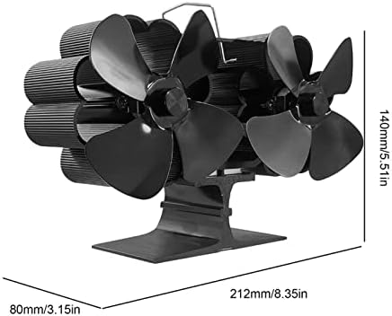 Yyyshopp ventilator sa dvostrukim motorom 8 lopatica za kamin ventilator mirna peć na drva na toplotu efikasna distribucija toplote Kućni kamin