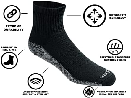 Dickies muški dri-tech kontrola vlage tromjesečne čarape s više paketa