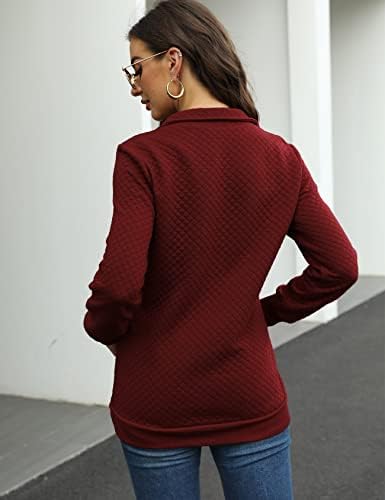 UVOG ženske dukseve ležerne četvrtine četvrtine zip pulover Žene dugih rukava lagane duksere