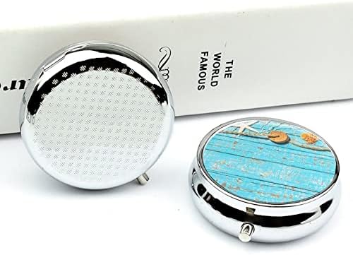 Kutija za pilule Starfish Seashells okrugla futrola za tablete za lijekove Prijenosna kutija za vitaminske posude Organizator pilula držač za pilule sa 3 odjeljka