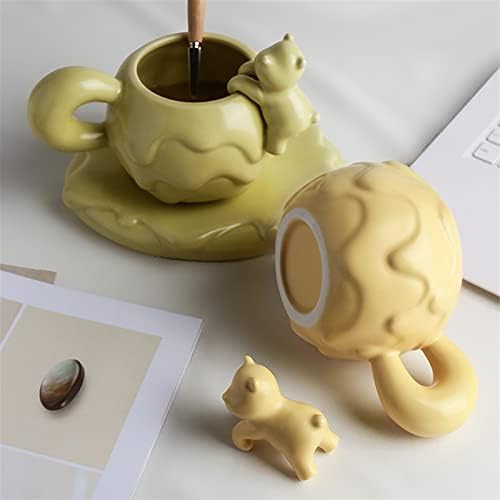 465ml Cute Veliki porculanska medvjeda šalica sa pločom keramički čaj mlijeko za vodu i kolač za tortu Kreativni