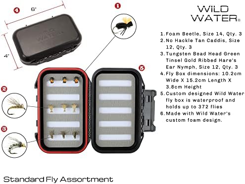 Wild Water Standard Fly Ribolov kombi Combo Starter Kit, 3 ili 4 Težina 7 stopala, 4-komadna grafitna šipka sa ručicama od plute, pribor, die List Aluminium Reel, futrola za nošenje, muva kutija i ribolov