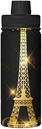 Boca sa vodom Eiffel-Tower-Gold-Fireworks-Paris 18 oz Vakuum izolirana cijev izolirana sa propuštenim izljevanim poklopcem