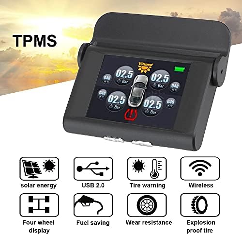 Xwwdp sistem za nadzor tlaka za gume Digitalni LCD ekran Smart Car TPMS Auto sigurnosni alarmni sustavi USB solarni